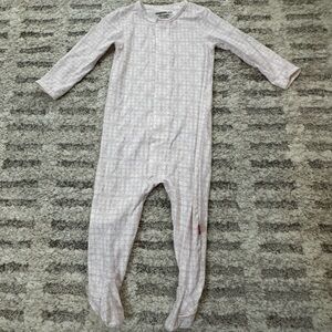 Magnetic Me 6-9 Months Pink Grid-Print Footed One-Piece Modal Pajamas EUC